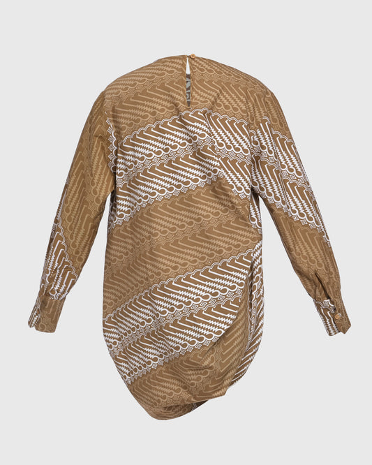 Kurung L/S Blouse Batik Cap Parang Seno Kecil - F226