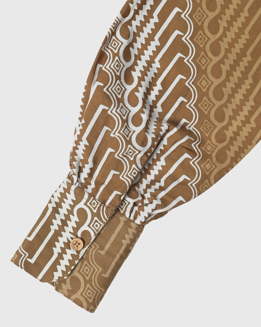 Kurung L/S Blouse Batik Cap Parang Seno Kecil - F226