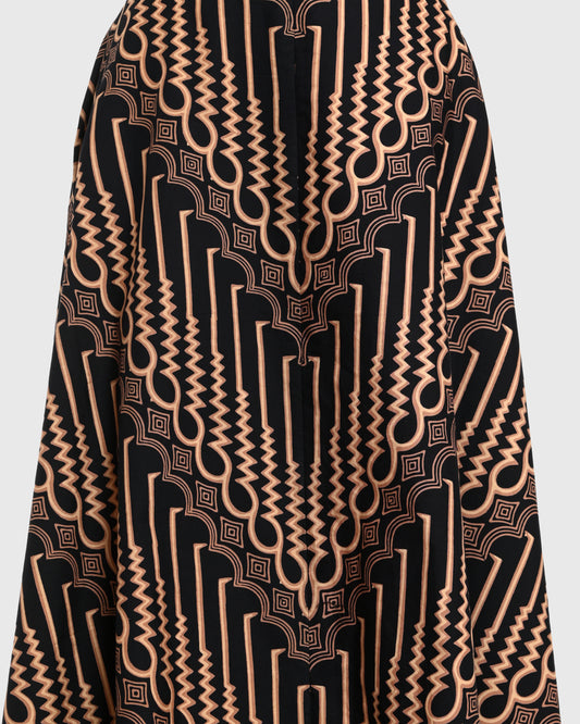 A-line Skirt Midi Batik Cap Parang Seno Besar - F226