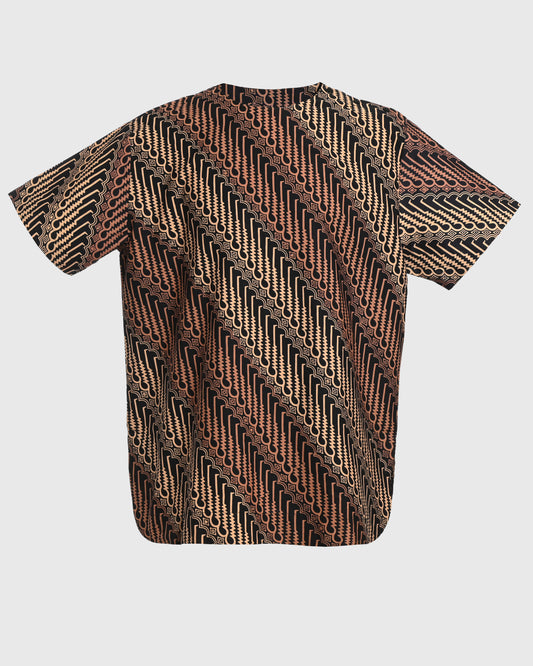 Round Neck S/S Shirt Batik Cap Parang Seno Kecil - F226