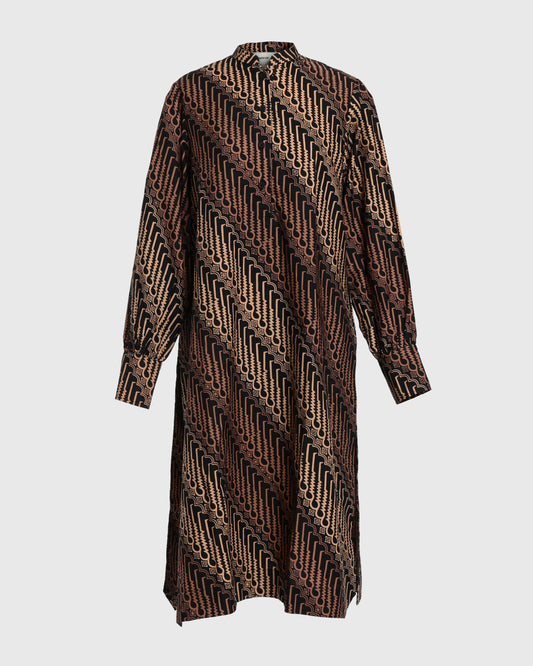 Tunik Long Batik Cap Parang Seno Kecil - F226