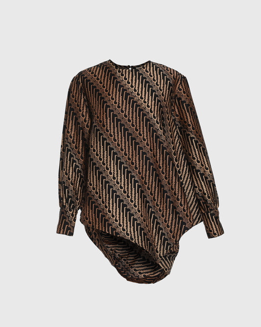 Kurung L/S Blouse Batik Cap Parang Seno Kecil - F226