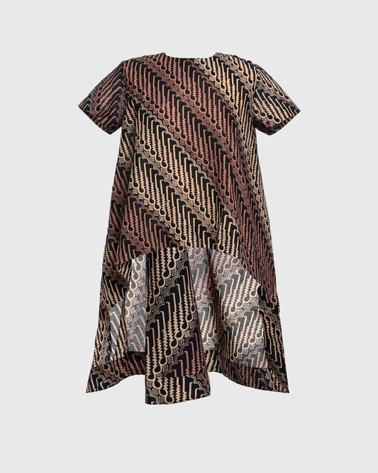 Hi Low Blouse Batik Cap Parang Seno Kecil - F226