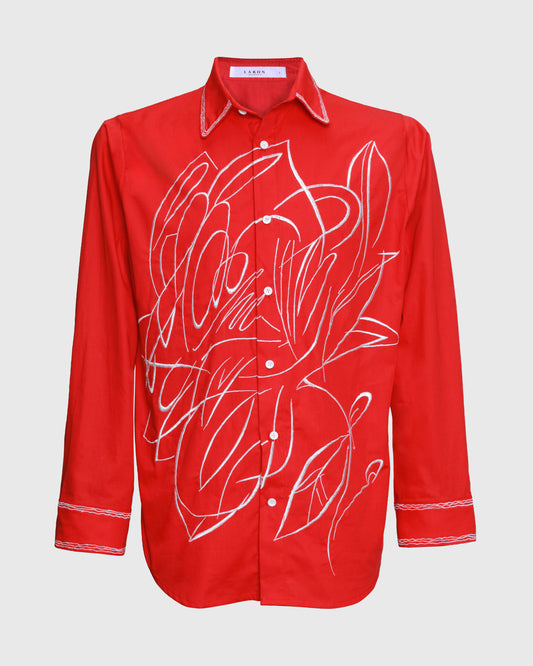 Lakon Kemeja Pria Harsa Flower Embroidery L/S Shirt HRT-02