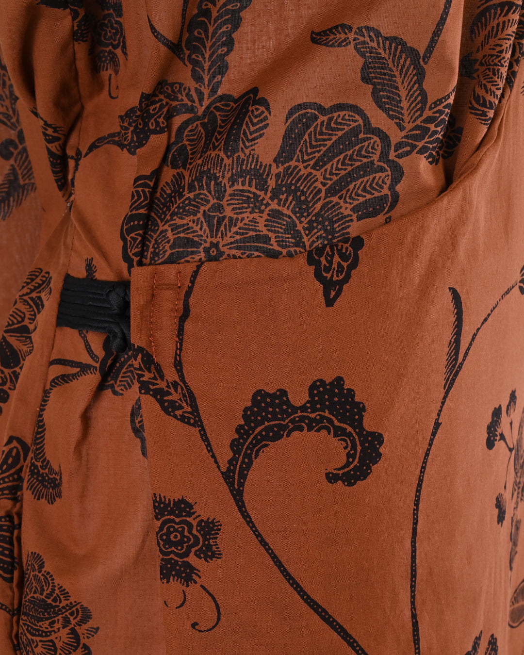 Cheongsam Dress Batik Bunga Sogan - F126