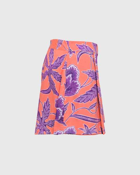 Lakon Indonesia - Pleated Skort Batik Salem - Rok Mini Wanita