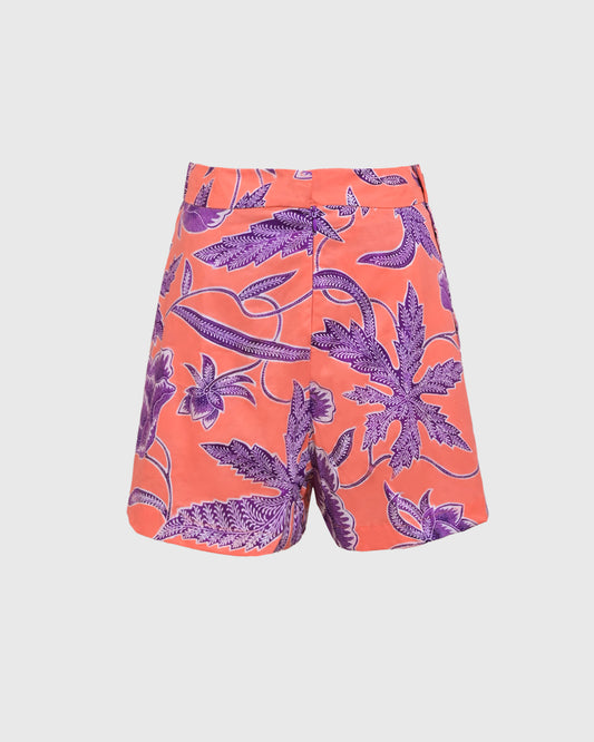 Lakon Indonesia - Pleated Skort Batik Salem - Rok Mini Wanita