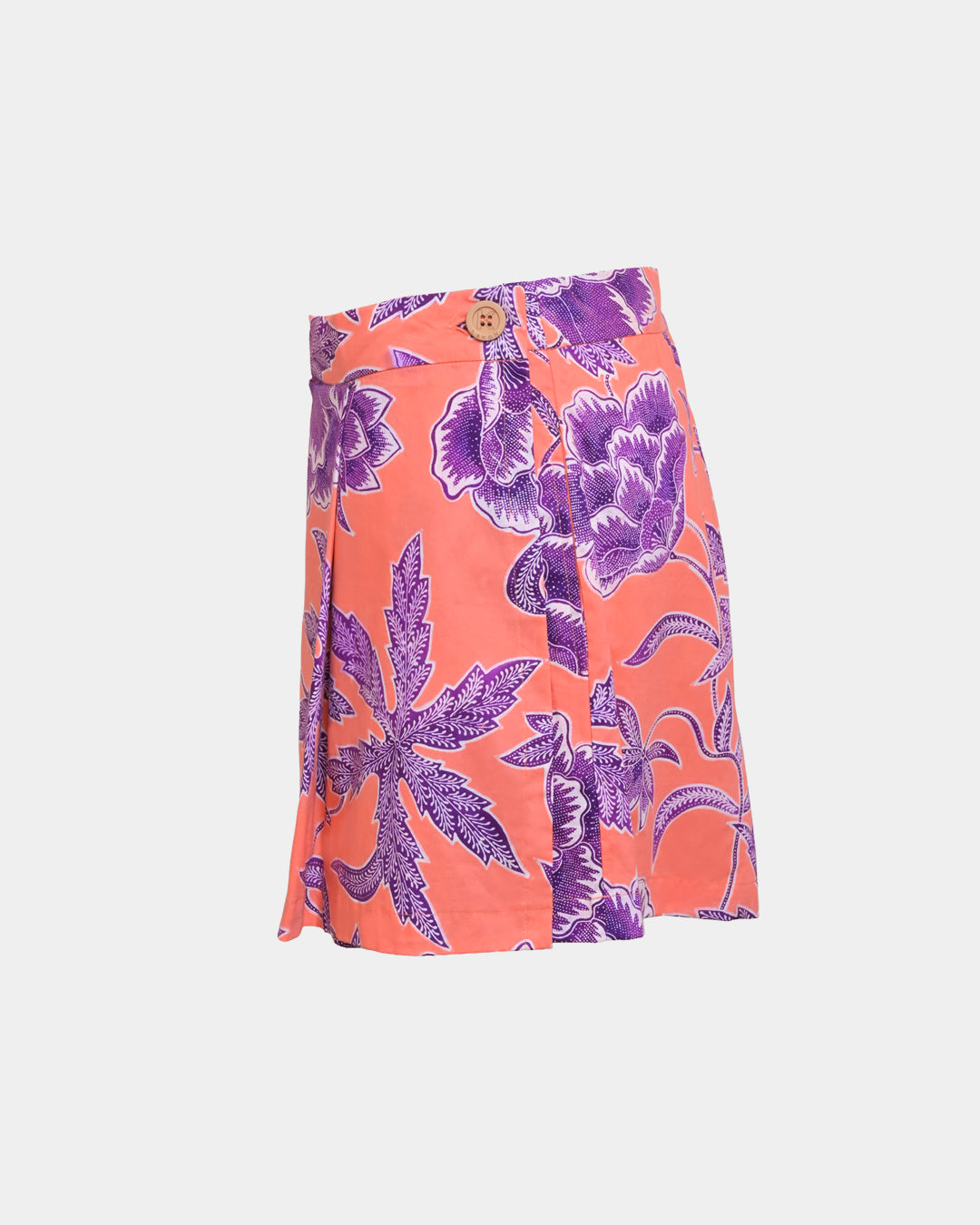 Lakon Indonesia - Pleated Skort Batik Salem - Rok Mini Wanita