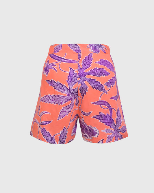 Lakon Indonesia - Pleated Skort Batik Salem - Rok Mini Wanita