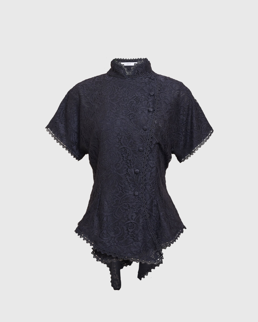 Lakon Indonesia - Beskap Harsa Peplum Shirt Brokat Berenda Lace - Atasan Brukat Wanita