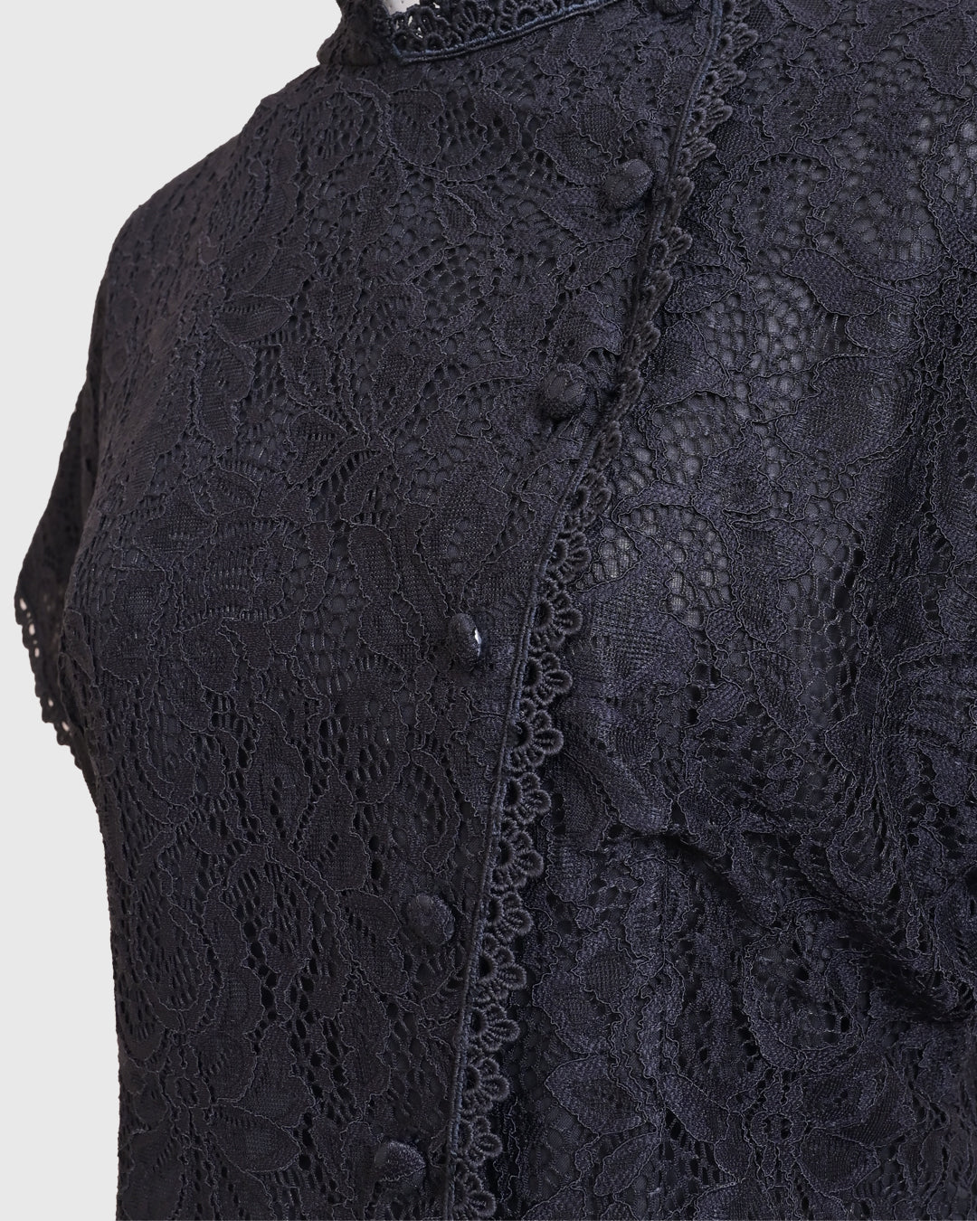 Lakon Indonesia - Beskap Harsa Peplum Shirt Brokat Berenda Lace - Atasan Brukat Wanita