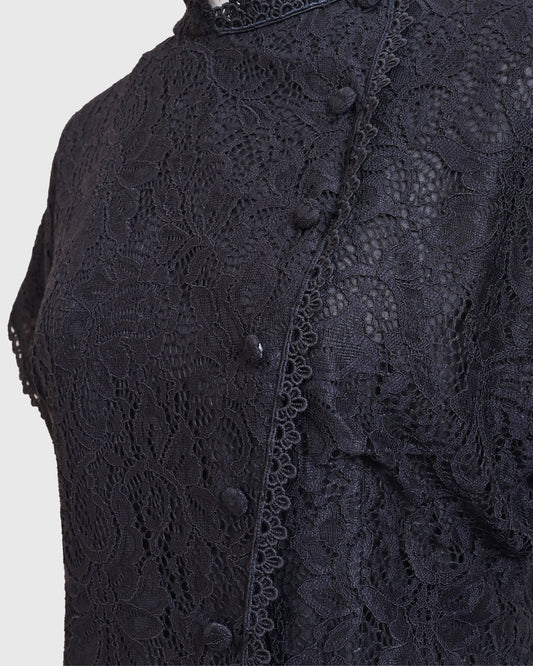 Lakon Indonesia - Beskap Harsa Peplum Shirt Brokat Berenda Lace - Atasan Brukat Wanita