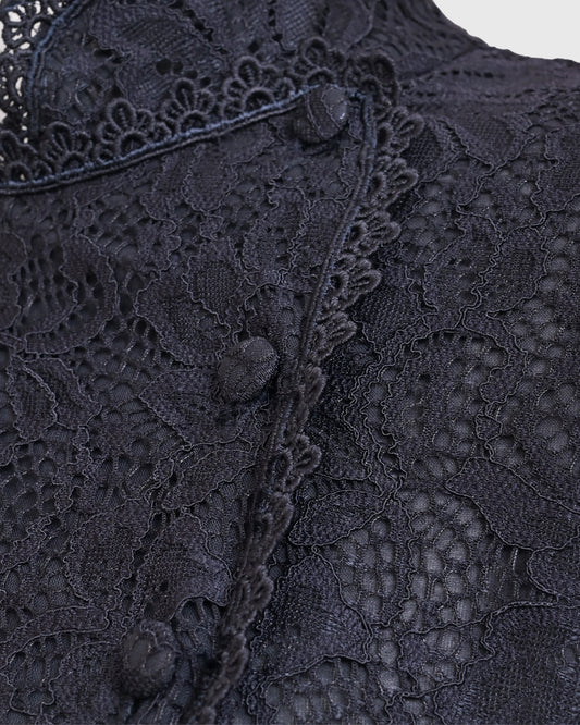 Lakon Indonesia - Beskap Harsa Peplum Shirt Brokat Berenda Lace - Atasan Brukat Wanita
