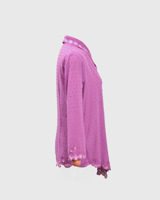 Lakon Indonesia - Kebaya 3/4 Sleeve LKBY-02 Purple - Kebaya Encim Atasan Wanita Tradisional