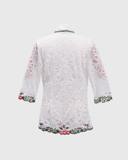 Lakon Indonesia - Kebaya Lace 3/4 LKBY-02 Off White - Kebaya Encim Atasan Wanita Tradisional