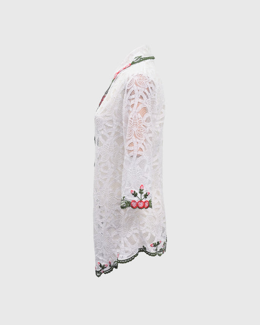 Lakon Indonesia - Kebaya Lace 3/4 LKBY-02 Off White - Kebaya Encim Atasan Wanita Tradisional