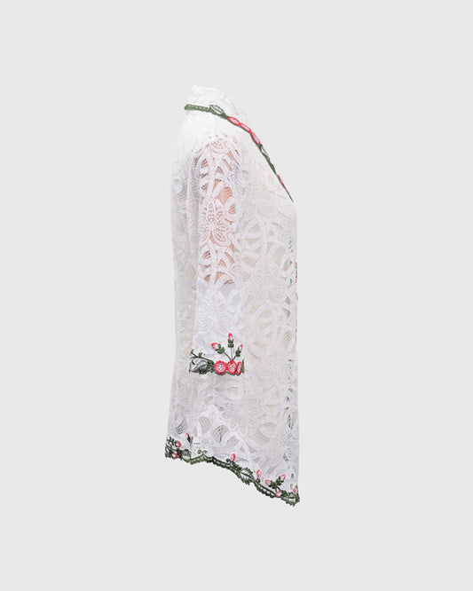 Lakon Indonesia - Kebaya Lace 3/4 LKBY-02 Off White - Kebaya Encim Atasan Wanita Tradisional