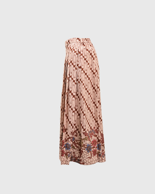 Lakon Indonesia - Celana Wanita Wide Pallazo Pants Batik Parang Bunga - Celana Panjang Wanita Tradisional Wide Leg Kulot