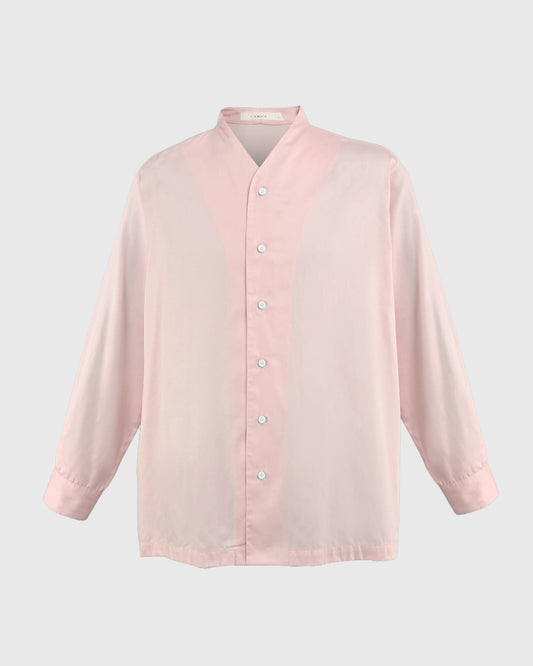 Men High Collar L/S Shirt - F126