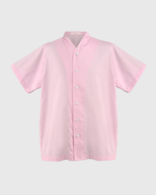 Men High Collar S/S Shirt - F126