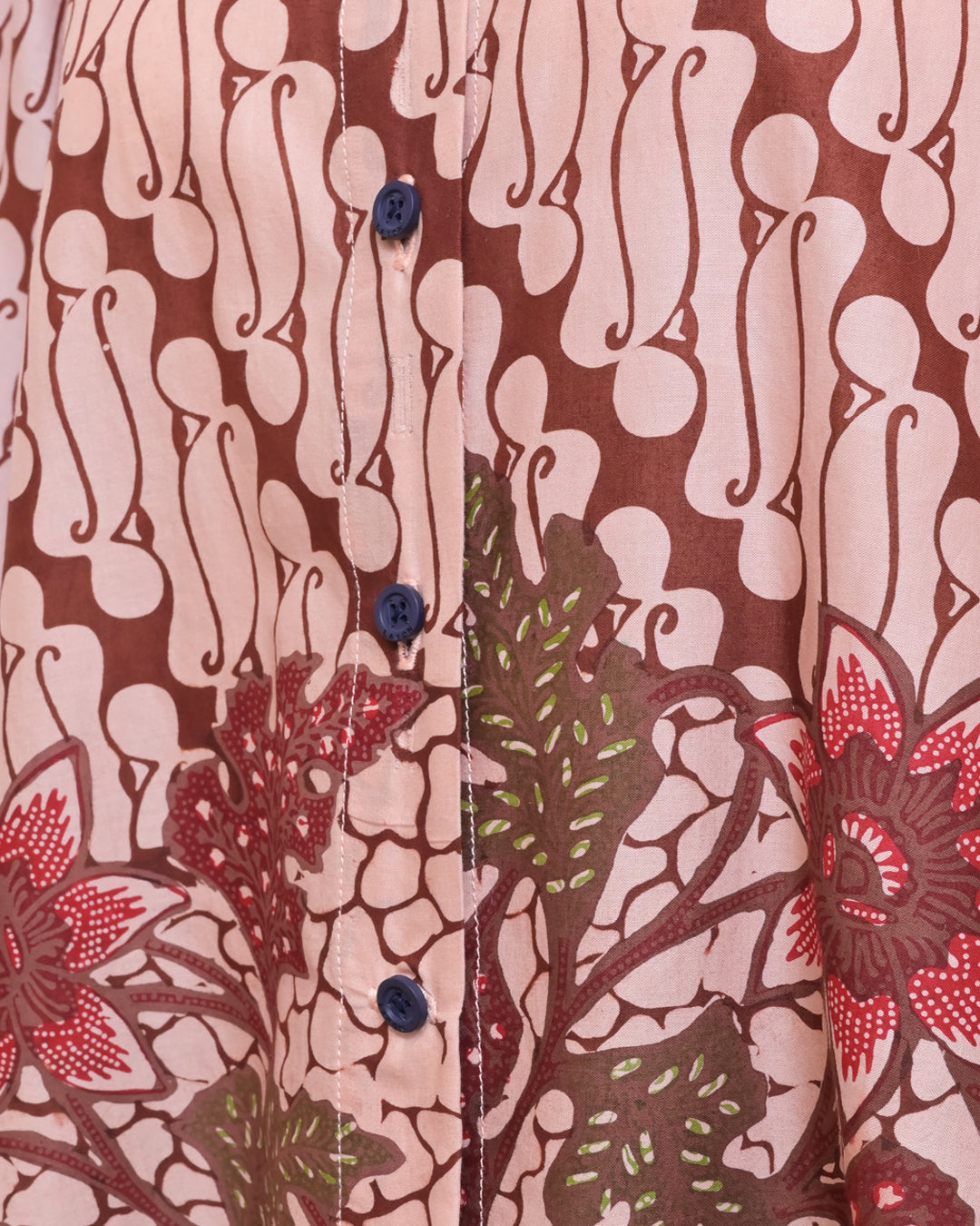 Lakon Indonesia - Sasmita Basic Shirt 3/4 Batik Parang Bunga - Kemeja Batik Wanita Atasan Tradisional