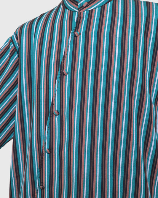 Lakon Indonesia - Beskap Lurik Shirt - Atasan Kemeja Pria