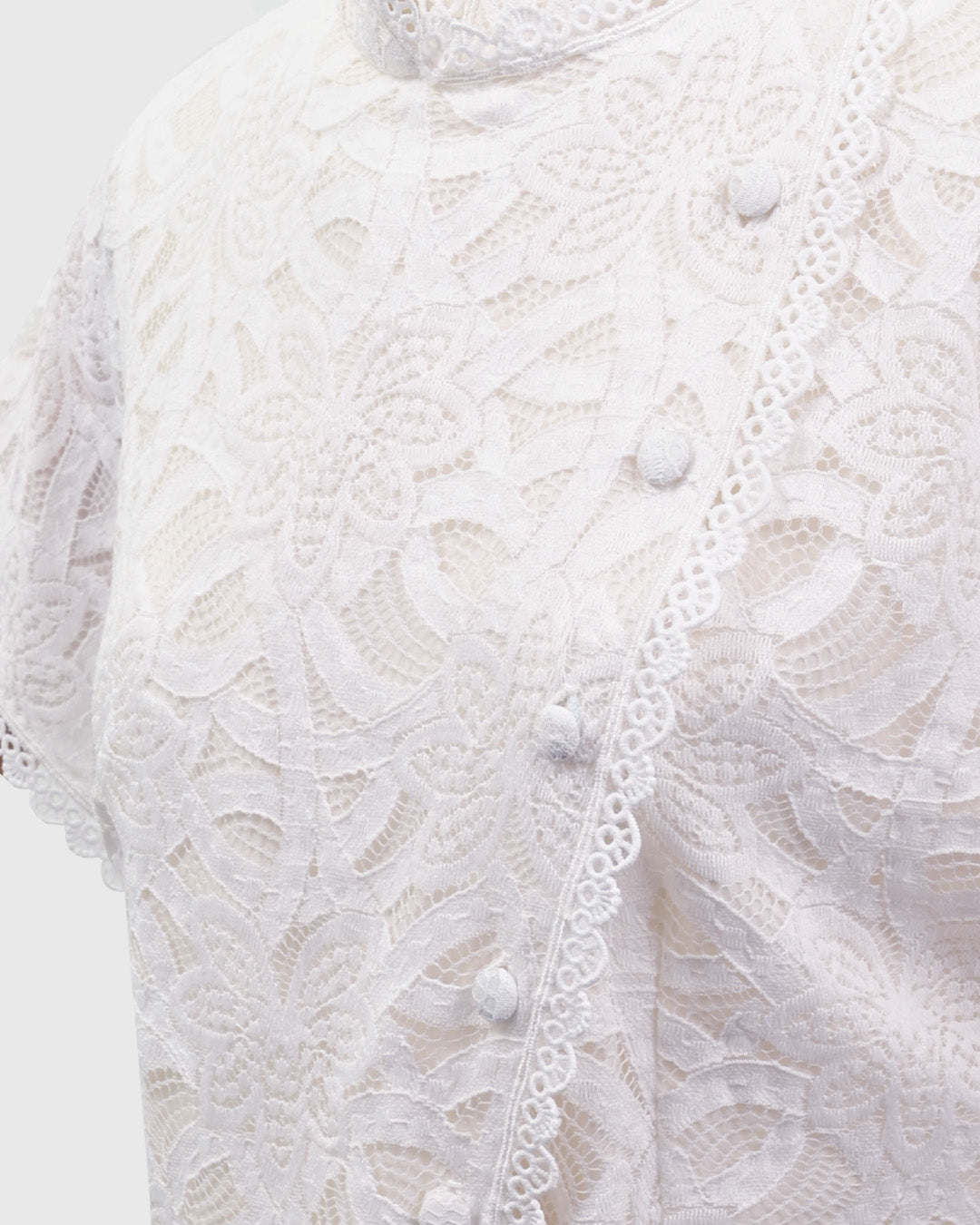 Lakon Indonesia - Beskap Harsa Peplum Shirt Brokat Berenda Lace - Atasan Brukat Wanita