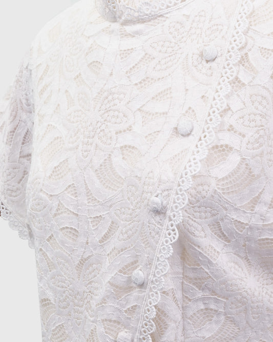 Lakon Indonesia - Beskap Harsa Peplum Shirt Brokat Berenda Lace - Atasan Brukat Wanita