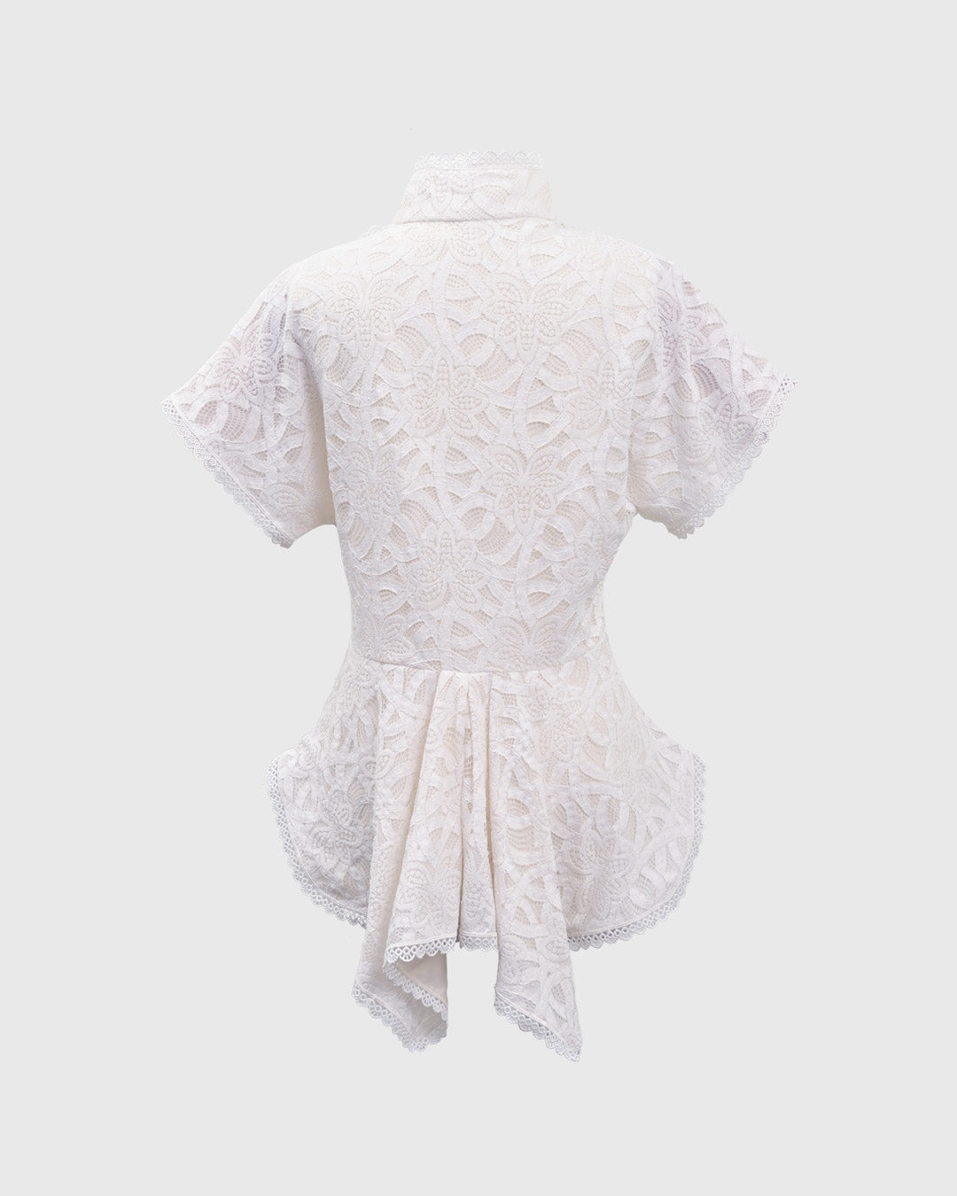 Lakon Indonesia - Beskap Harsa Peplum Shirt Brokat Berenda Lace - Atasan Brukat Wanita