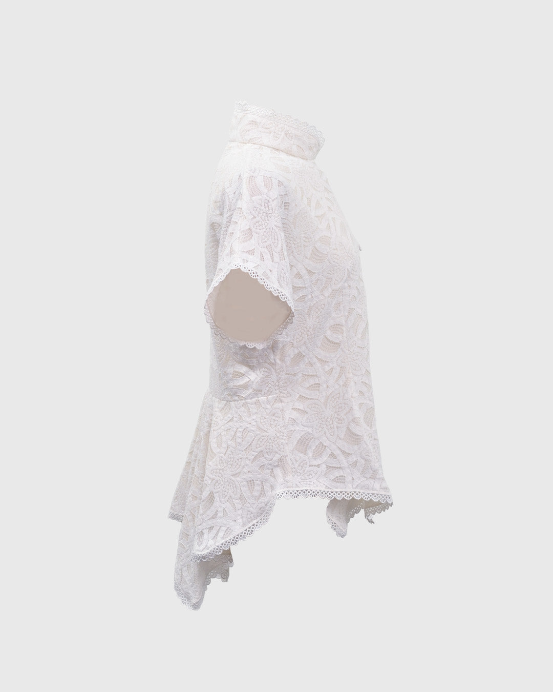 Lakon Indonesia - Beskap Harsa Peplum Shirt Brokat Berenda Lace - Atasan Brukat Wanita