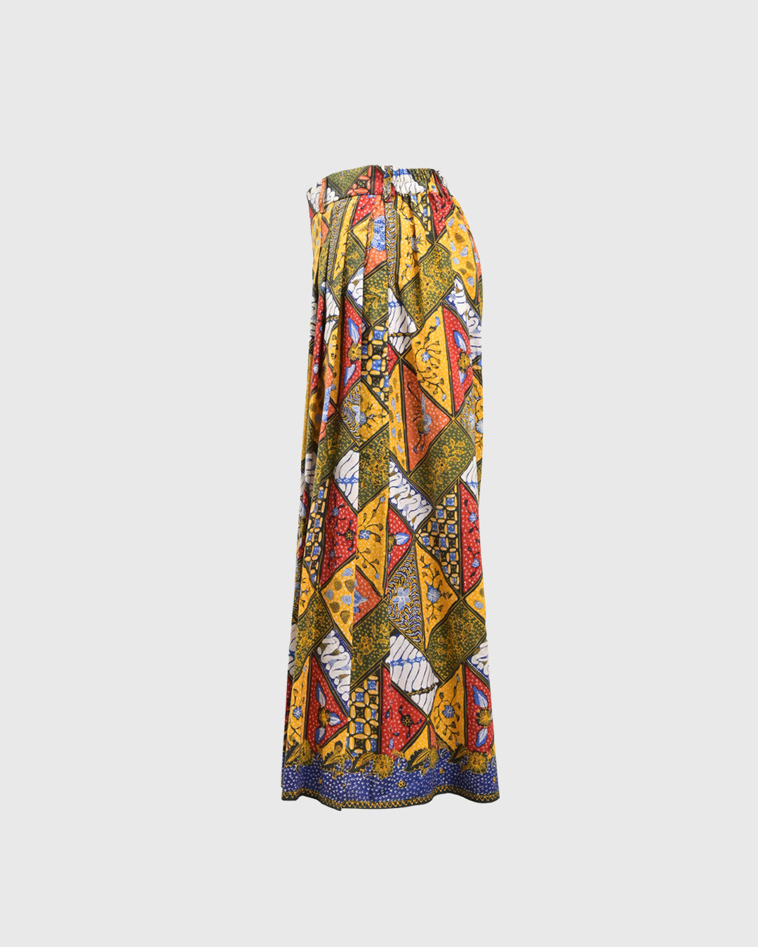 Lakon Indonesia - Wide Pallazo Pants Batik Tulis Tambal Cirebonan - Celana Panjang Wanita Tradisional Wide Leg Kulot
