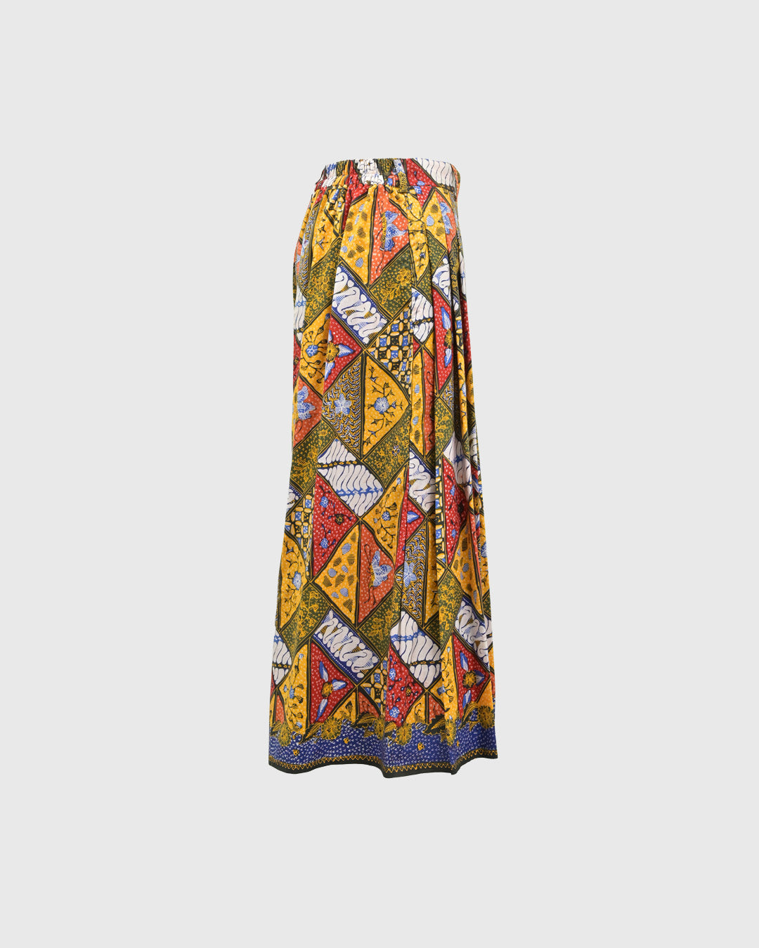 Lakon Indonesia - Wide Pallazo Pants Batik Tulis Tambal Cirebonan - Celana Panjang Wanita Tradisional Wide Leg Kulot
