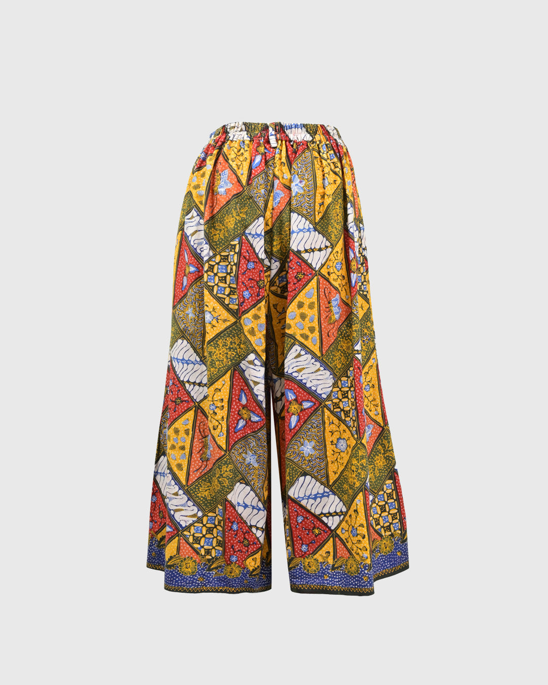 Lakon Indonesia - Wide Pallazo Pants Batik Tulis Tambal Cirebonan - Celana Panjang Wanita Tradisional Wide Leg Kulot