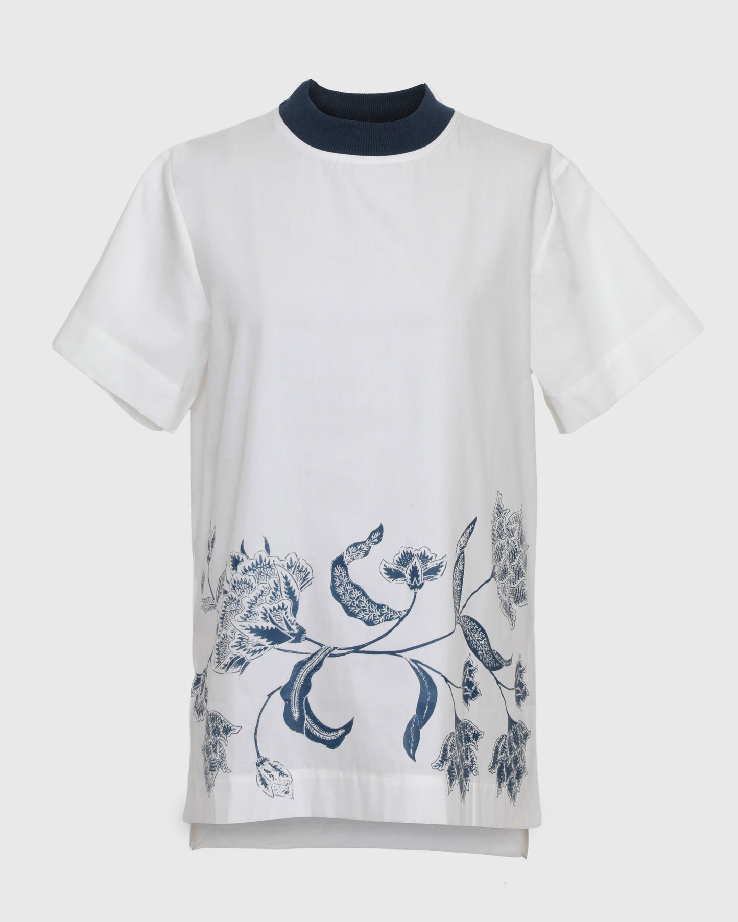 Lakon LW Rib Neck Flower Top LWT-04 Poplin Atasan Kaos Unisex Pria Wanita