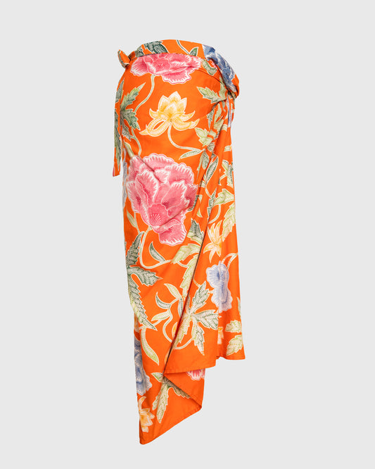 AR Rok Sarong AR-B03 Batik Bunga Orange