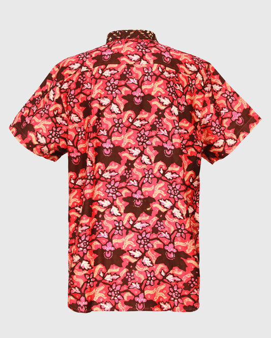S/S Basic Shirt Batik Bunga LW Kemeja Pria