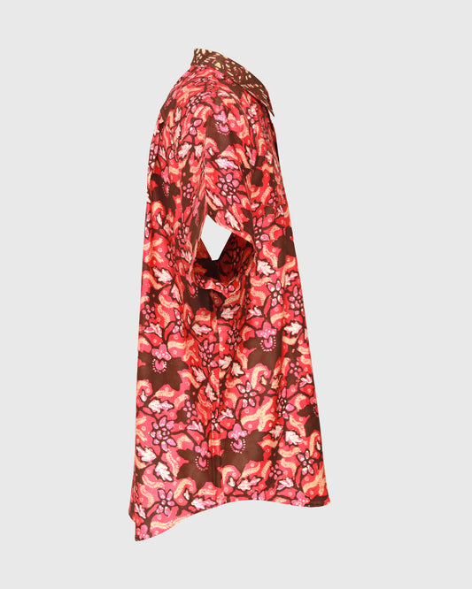 S/S Basic Shirt Batik Bunga LW Kemeja Pria